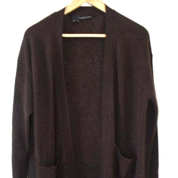 360 Cashmere Vianca Cashmere Long Cardigan in Cafe Noir - Picture 4 of 16